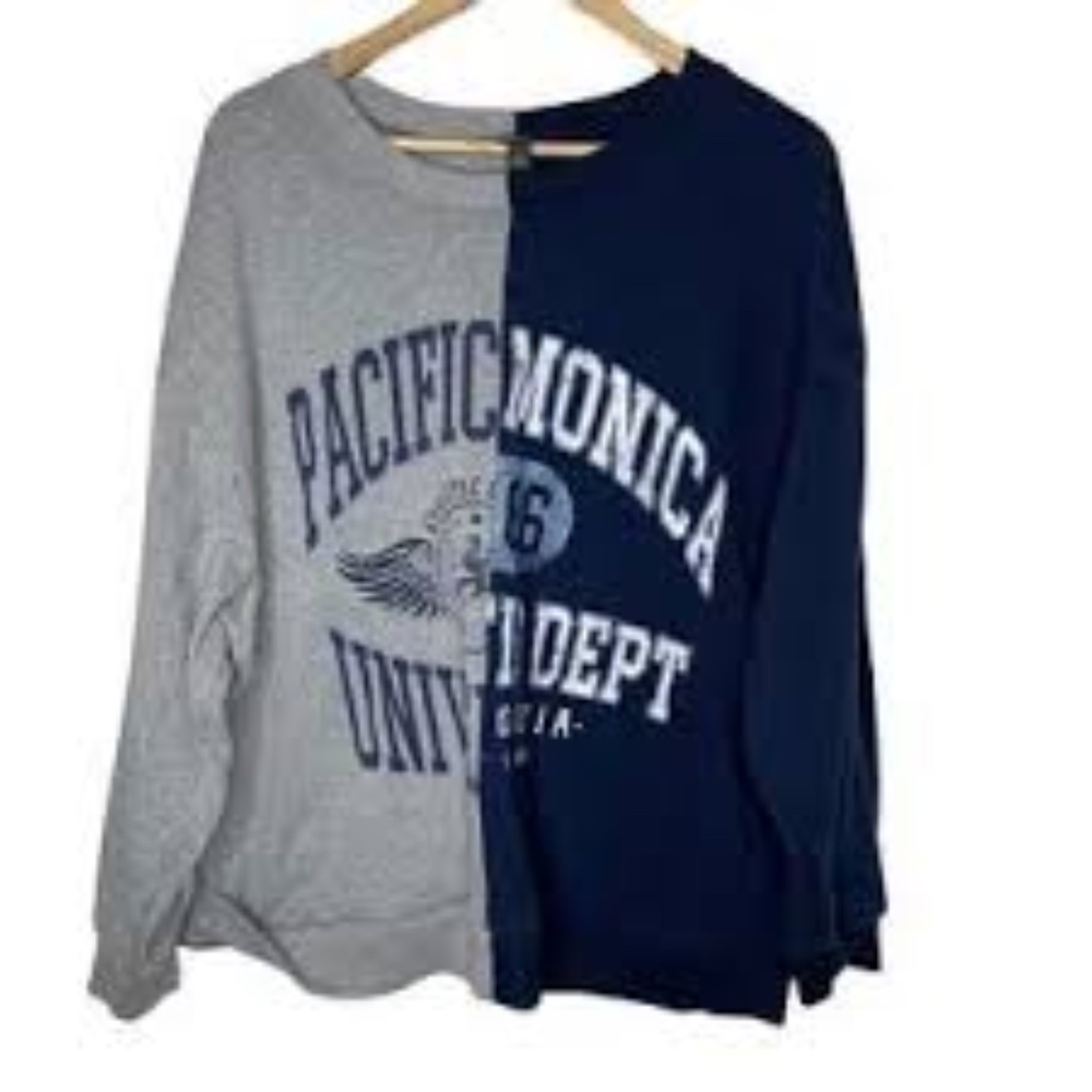 split color crewneck